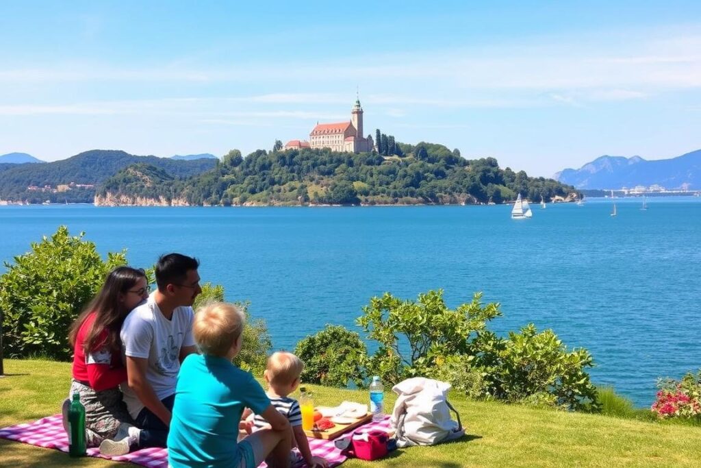 Familienurlaub am Balaton mit Blick auf die Halbinsel Tihany